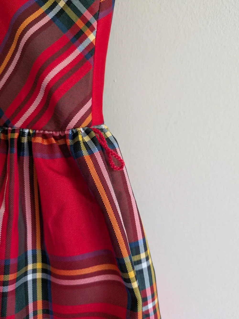 Girls Polo Ralph Lauren Dress Red Christmas Plaid Size 16 NO BELT Fit & Flare